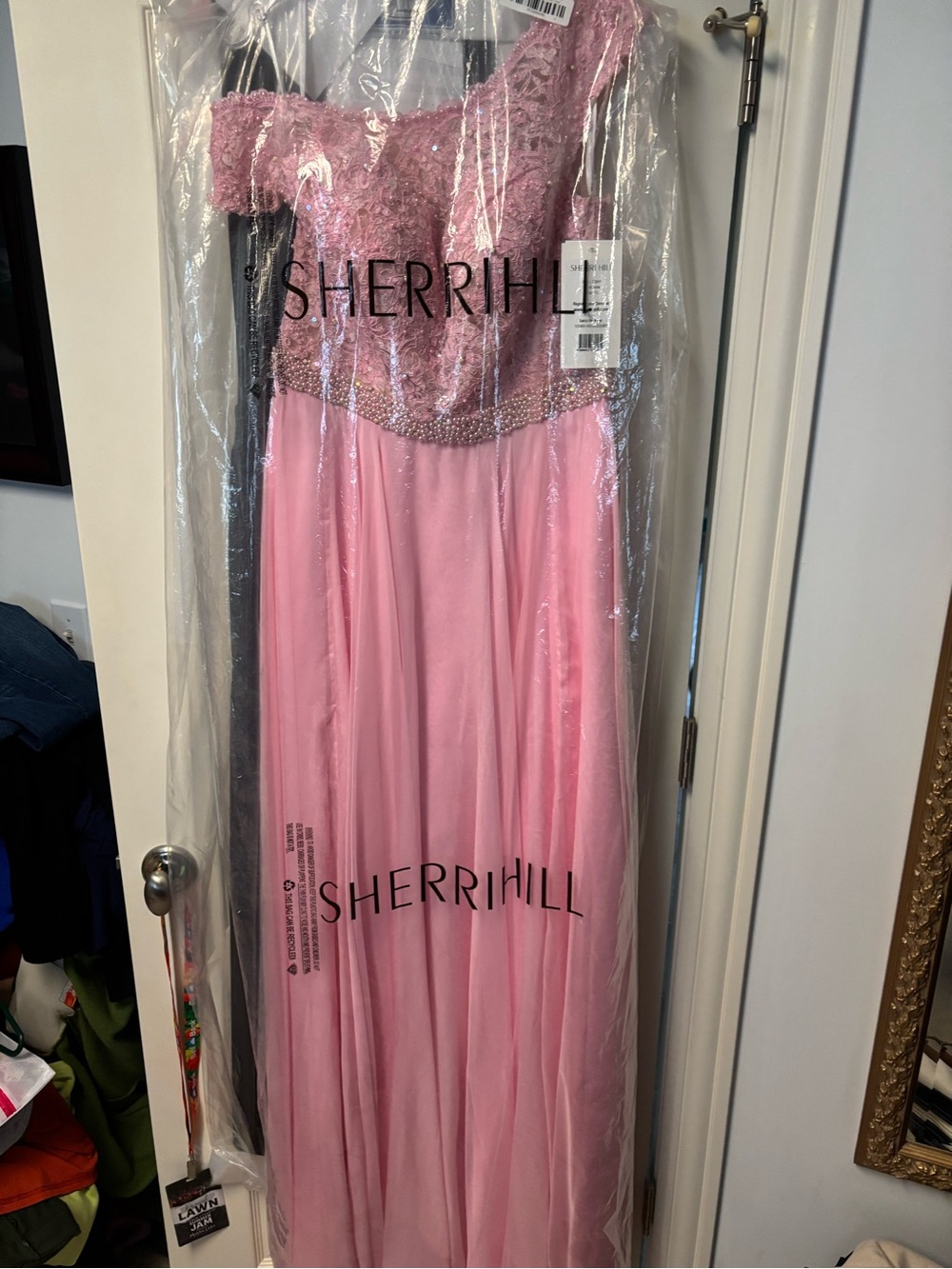 NWT Sherri Hill Pink Lace Bodice pink dress